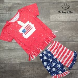 Samgami American Flag Short Sets Size 120 (5-6 Yrs)